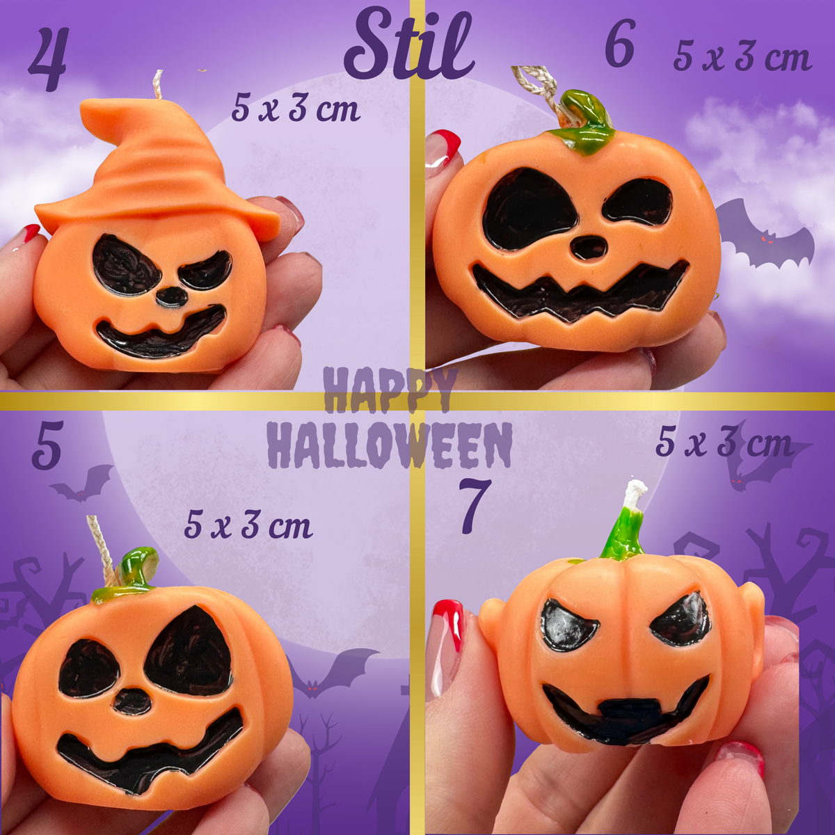 Kürbiskerze als Halloween-Deko für Tisch und Wohnzimmer