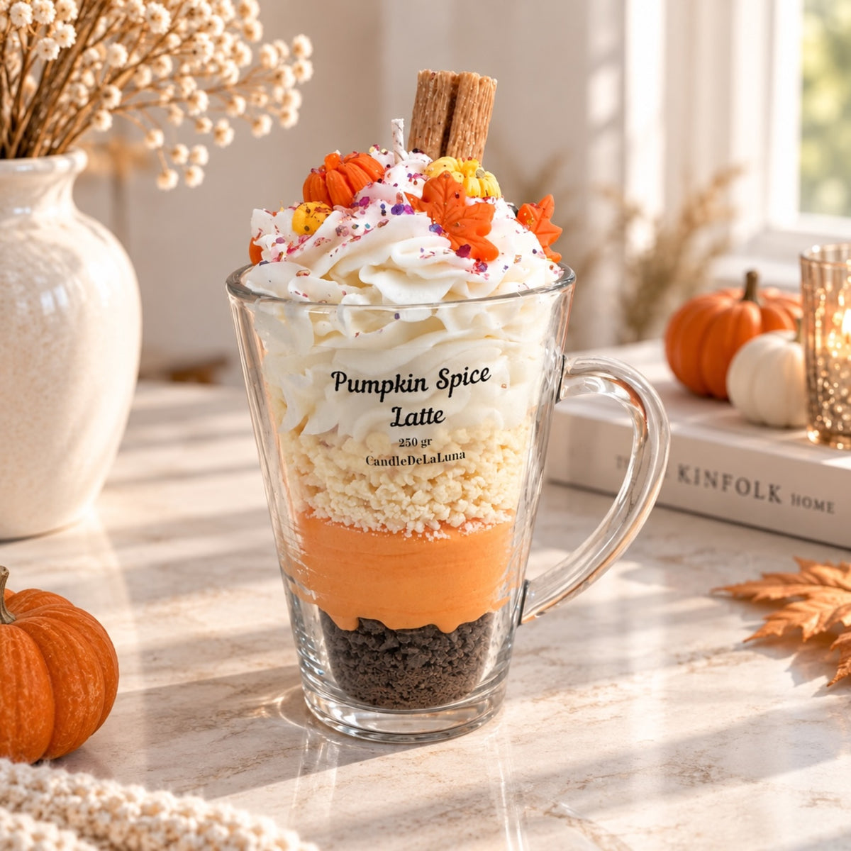Pumpkin Spice Latte Dessertkerze im Glas

