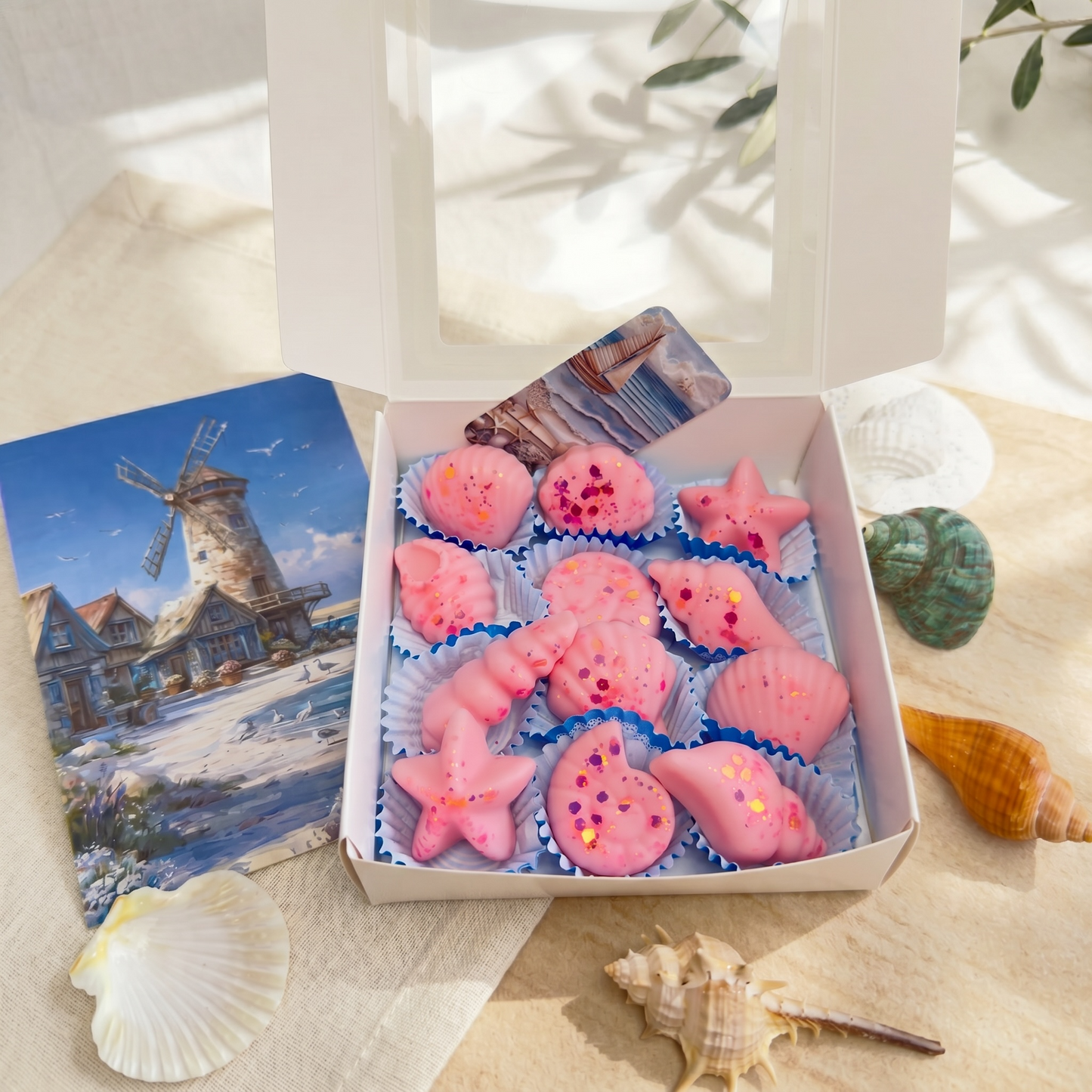 Duftwachs in Muschelform aus Sojawachs – Maritime Wax Melts mit Meeresduft für Duftlampe, sommerliches Geschenkset