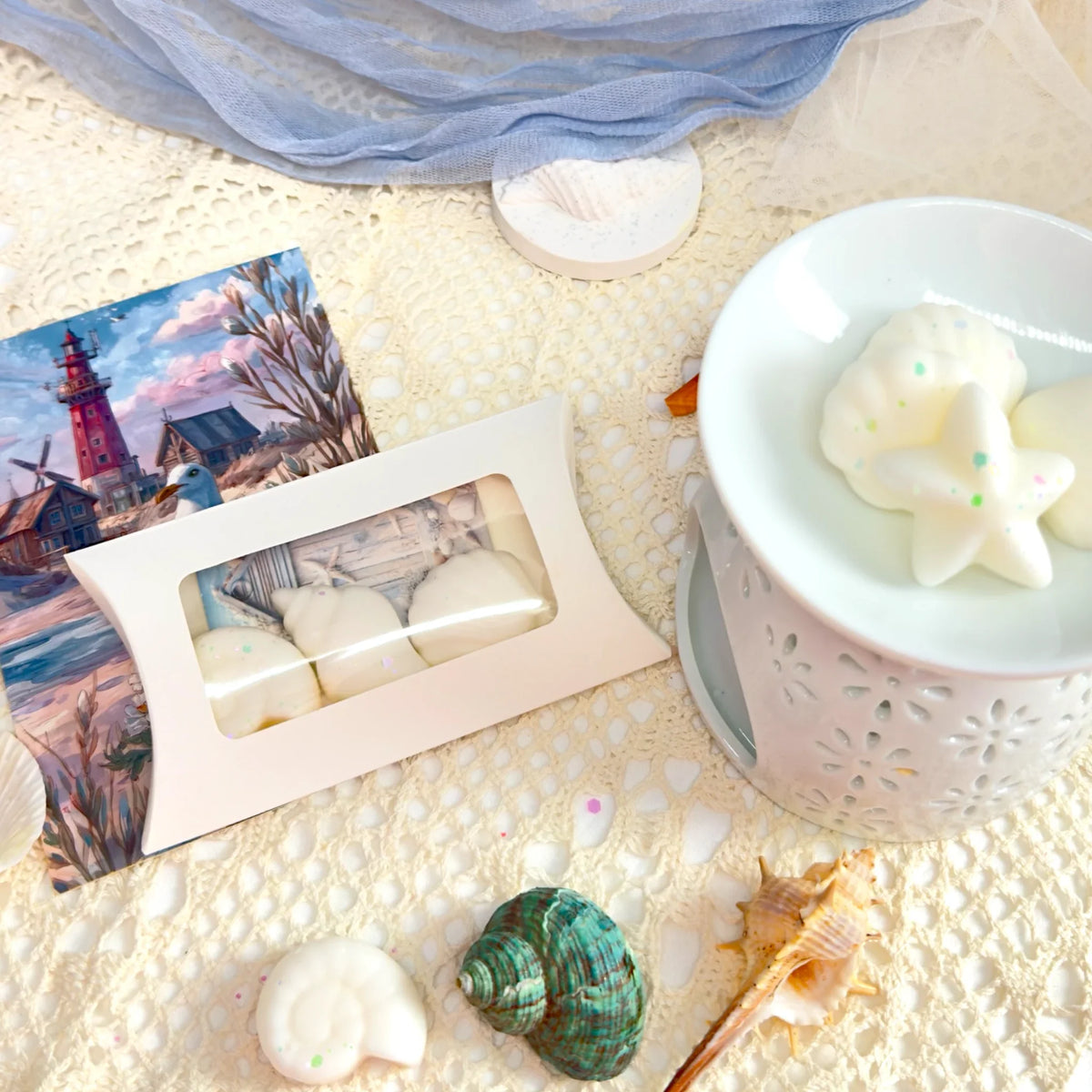 Wachs-Melts in Muschelform aus Sojawachs, maritimer Raumduft Duftlampe – DaarArt Home Dekor