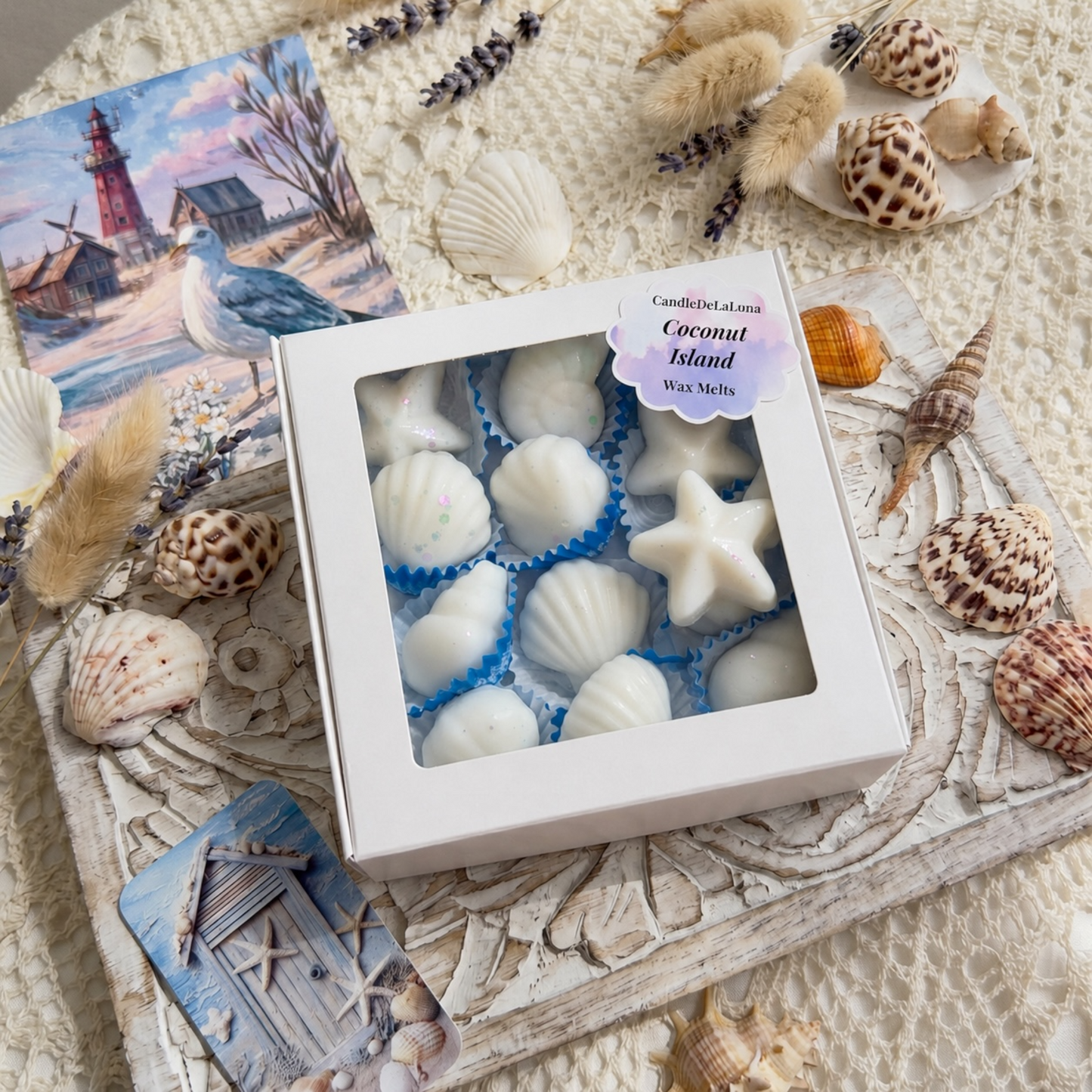 Duftwachs in Muschelform aus Sojawachs – Maritime Wax Melts mit Meeresduft für Duftlampe, sommerliches Geschenkset