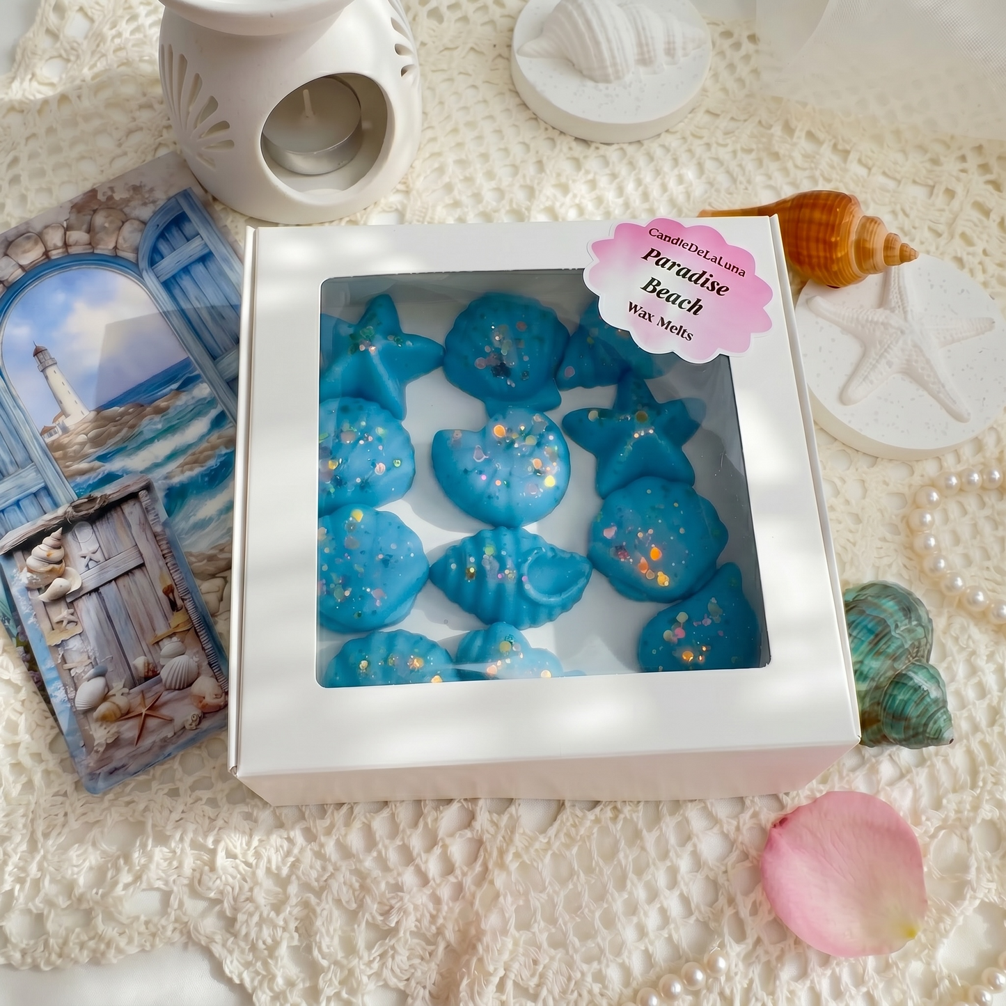 Duftwachs in Muschelform aus Sojawachs – Maritime Wax Melts mit Meeresduft für Duftlampe, sommerliches Geschenkset